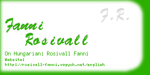 fanni rosivall business card